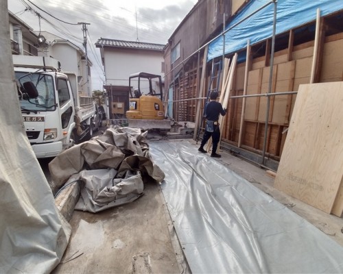 東京都　府中市　木造住宅　切り離し解体　外壁リフォーム