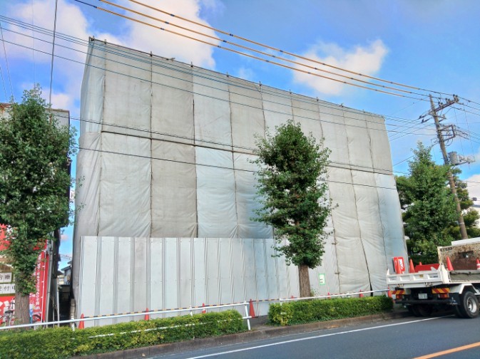 東京都　東大和市　鉄骨造　揚重　解体工事